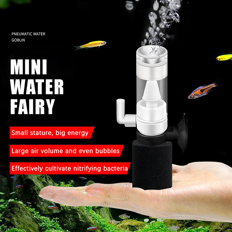 Marine Aquarium Bacteria - 空気駆動式水槽スポンジフィルター、超静音動作と効率的な生物学的ろ過機能搭載、小型ベタ、エビ、魚水槽に最適