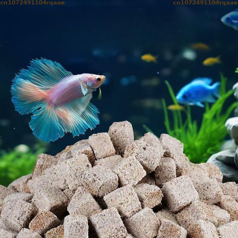 Marine Aquarium Cube - 天然フリーズドライブラッドワームキューブ チュービフェックスワーム 高タンパク質魚飼料 水槽用熱帯魚 海洋魚 カエル