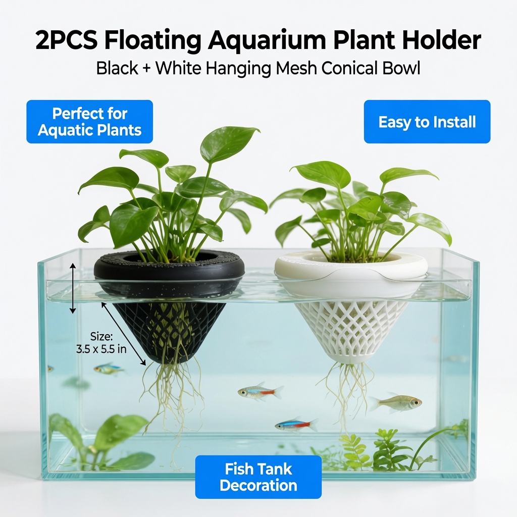 2個入りフローティングアクアリウムプラントホルダー、水槽用吊 - Marine Aquarium For Sale のレビューと価格