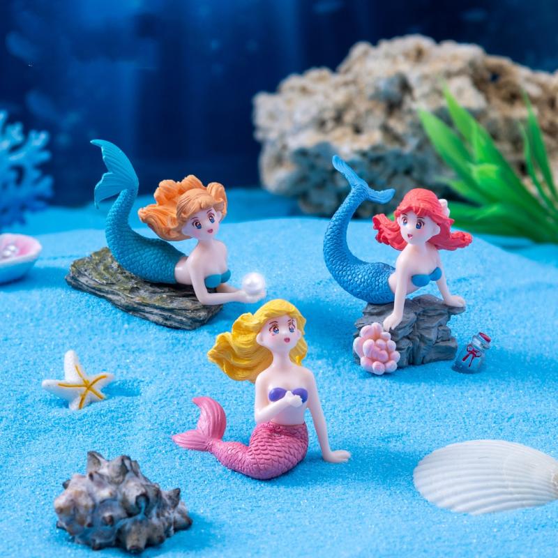 4 個のプラスチック水槽リトルマーメイドオーナメントミニチュ - Marine Aquarium For Sale のレビューと価格