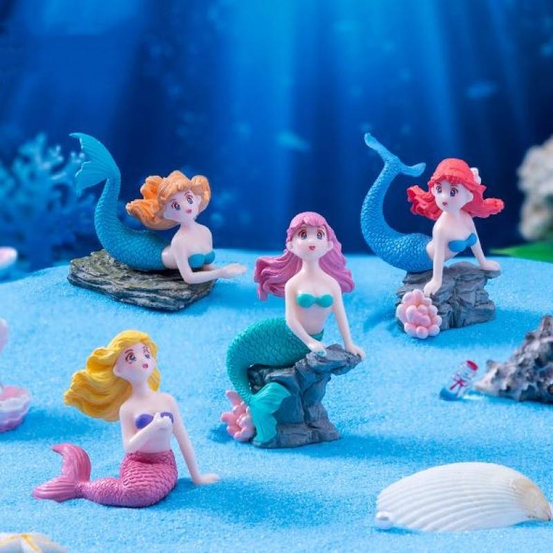 4 個のプラスチック水槽リトルマーメイドオーナメントミニチュ - Marine Aquarium For Sale のレビューと価格